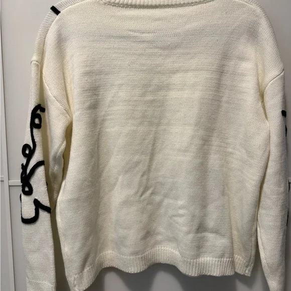 Floral Textured Cream Knitted Sweater - Picture 7 of 7